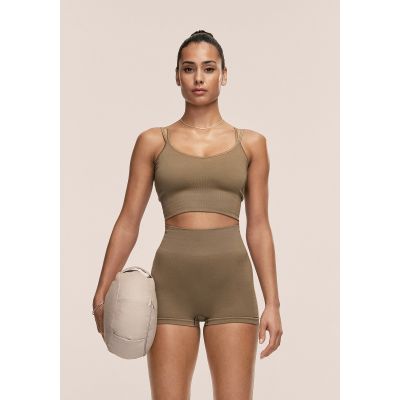 3. CASALL Women's Shiny Seamless Rib Top, green