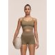 3. CASALL Women's Shiny Seamless Rib Top, green