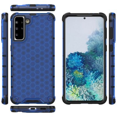 12. Honeycomb case armored cover with a gel frame for Samsung Galaxy S22 + (S22 Plus) blue
