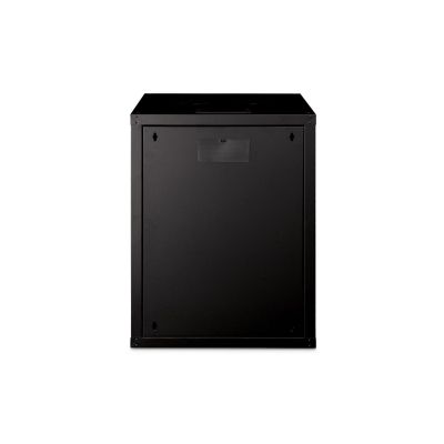 38. Unique 19" 16U wall-mounted network cabinet, 600x600, glass door, black, undivided, assembled, 100kg