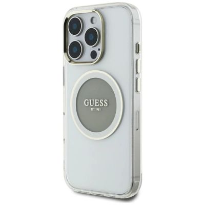 2. Guess IML Metal Colored Circle Classic Logo MagSafe case for iPhone 16 Pro Max - gray