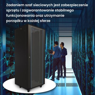 4. Extralink Rack Cabinet 32U 800x800 Black Floor Standing