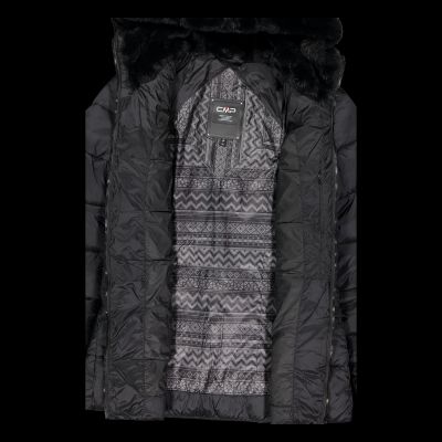 13. CMP women's winter jacket with hood, sports, insulated, black (34K0036F/U901)