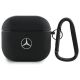 Mercedes MEA4CSLBK AirPods 4 cover black/black Leather Metal Logo