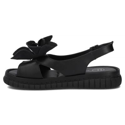 3. Women's leather wedge sandals, black, Filippo DS6965