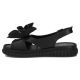 3. Women's leather wedge sandals, black, Filippo DS6965
