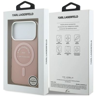 8. Karl Lagerfeld IML Karl RSG Logo MagSafe Case for iPhone 17 Pro - Pink