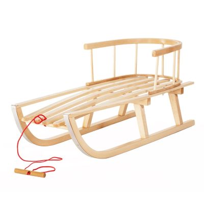 Classic wooden sled with backrest GreenBlue GB136