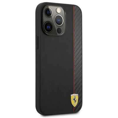 4. Ferrari On Track Carbon Stripe Case for iPhone 13 / 13 Pro - Black