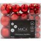 4. DECORATIVE PLASTIC BAUBLES SHATTERPROOF 46 PCS RED MICA