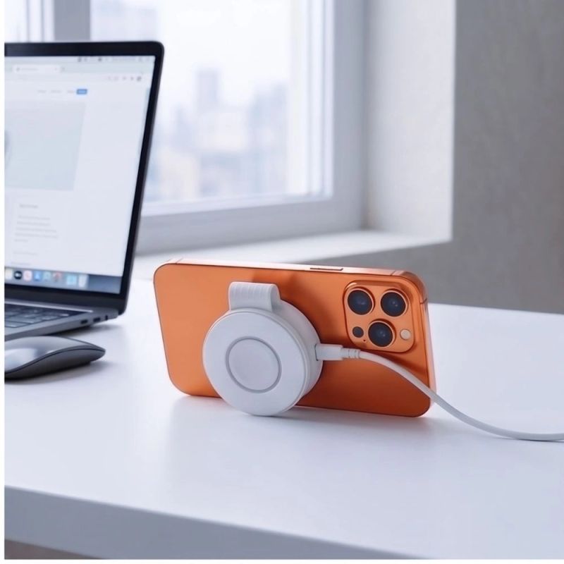 9. Tech-Protect A55 2in1 MagSafe 25W QI2.2 Wireless Charger + USB-C / USB-C Cable 100cm - White