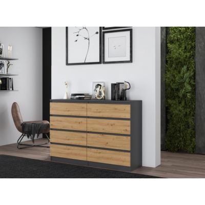 3. Chest of drawers M8 140 138x40xH97 anthracite/artisan