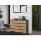 3. Chest of drawers M8 140 138x40xH97 anthracite/artisan