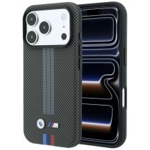 BMW M Quadrille Kevlar Tricolor Print Lines MagSafe Case for iPhone 18 Pro Max / 17 Pro Max - Dark Gray