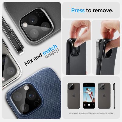 16. Spigen Optik.tR Camera Protector for iPhone 14 Pro / Pro Max / 15 Pro / Pro Max / 16 Pro / Pro Max - Black 2 pcs.