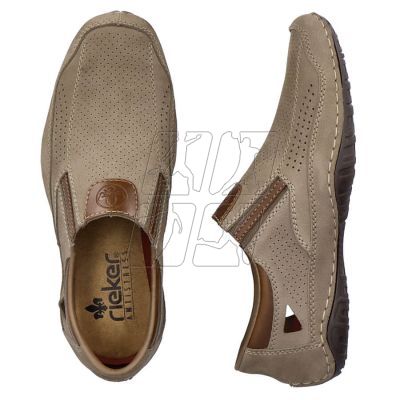 8. Rieker M RKR580 brown leather openwork shoes