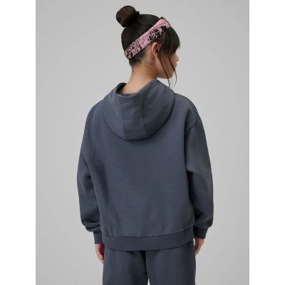 2. Girls' loose sweatshirt with hood 4F 4FJRSS26TSWSF2627-22S