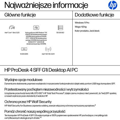 21. HP ProDesk 4 SFF G1i AI PC Intel Core Ultra 5 225 16GB DDR5-SDRAM 512GB SSD Windows 11 Pro Black