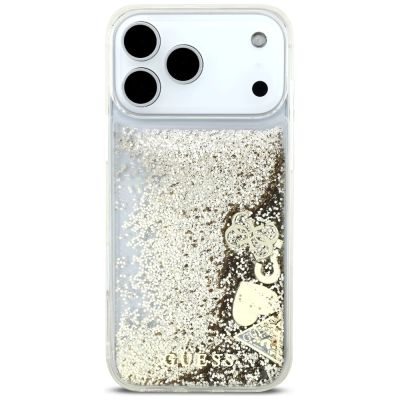 3. Guess Liq. Glitter 4 Charms Case for iPhone 17 Pro Max - Gold