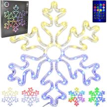 DECORATIVE HANGING SNOWFLAKE 31.5 x 36 CM 60LED RGB TIMER USB