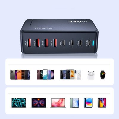 10. Wozinsky 240W GaN QC3 Charging Station - Black