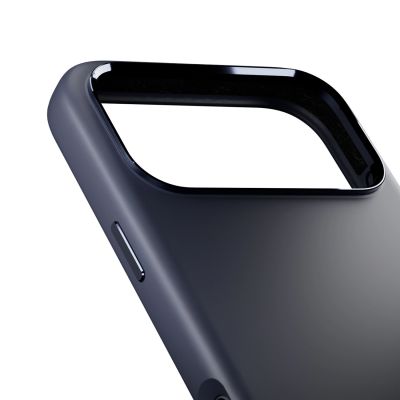 8. Puro Icon Mag Pro Liquid Silicone Case for iPhone 17 Pro, MagSafe Compatible, with Camera Protection and Aluminum Buttons - Dark Blue