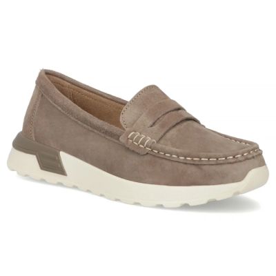 Women's beige leather platform loafers Filippo DP7528