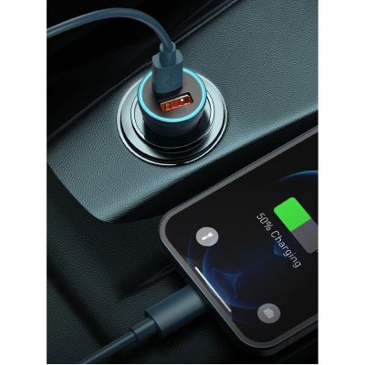 13. Baseus Golden Contactor Pro fast car charger USB Type C / USB 40 W Power Delivery 3.0 Quick Charge 4+ SCP FCP AFC + USB Type C cable - Lightning gray (TZCCJD-B0G)