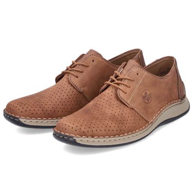 11. Rieker M RKR528 brown openwork leather shoes 