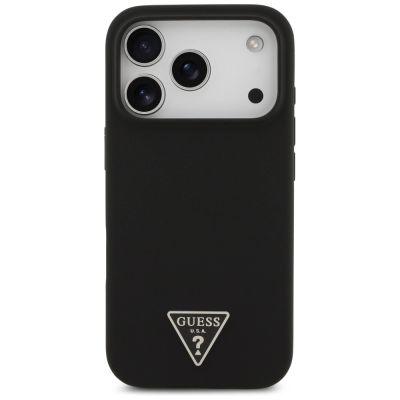 3. Guess Silicone Triangle Logo MagSafe Case for iPhone 17 Pro - Black