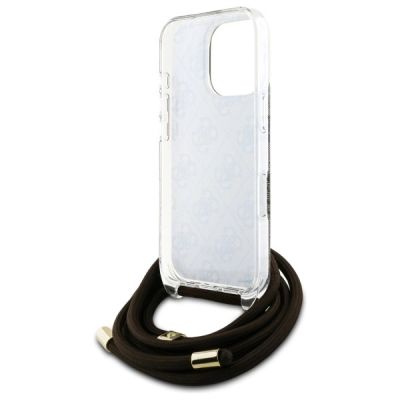 6. Guess Crossbody Cord 4G Print Case for iPhone 16 Pro Max - Brown