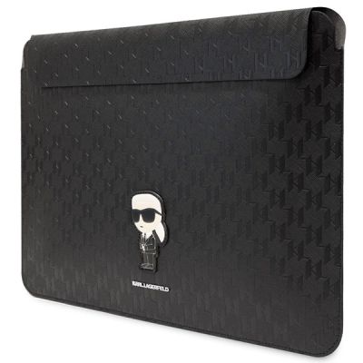 2. Karl Lagerfeld Saffiano Monogram Ikonik case for a 16" laptop - black