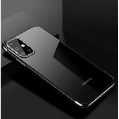 3. Clear Color Case Gel TPU Electroplating frame Cover for Samsung Galaxy A72 4G black