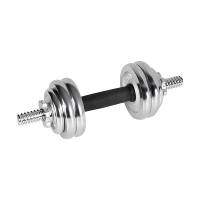 9. REBEL ACTIVE ADJUSTABLE CHROME DUMBBELLS IN CASE WITH BAR, 15 KG SET