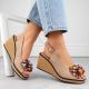 3. Leather wedge sandals with colorful beads Filippo W PAW528 beige