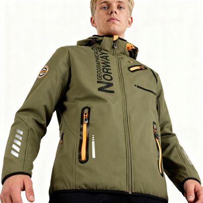 7. Geographical Norway Royaute DB 068 M WY1996H/GN-Kaki / Orange Softshell Jacket