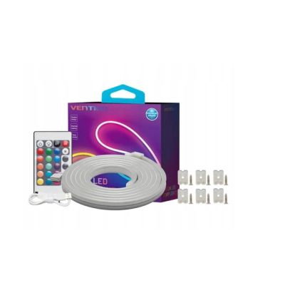 Vention Silicone Neon LED Strip with IR Remote and DC 12V Power Supply 5m