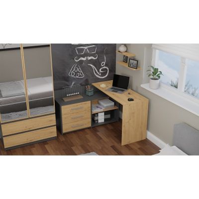 6. DANY CORNER DESK ANTHRACITE ARTISAN SET