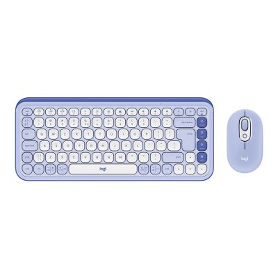 2. Logitech Pop Icon Combo Keyboard Mouse Included Universal Bluetooth QWERTY Turkish Lilac, White