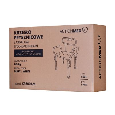 9. Shower chair with backrest and armrests