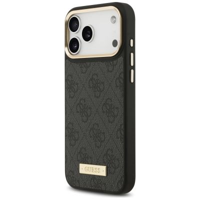 2. Guess 4G Logo Plate MagSafe Case for iPhone 17 Pro Max - Black
