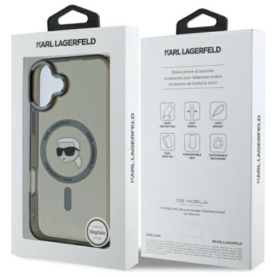 8. Karl Lagerfeld IML Metal Karl Head MagSafe iPhone 16 Plus Case - Black