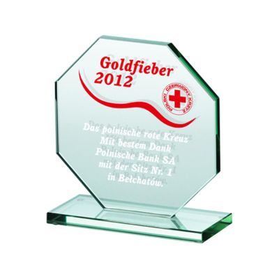 6. Engraved glass trophy + paint filling