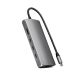 Satechi Multiport 8K USB-C adapter - (USB-C, HDMI, 3x USB 3.2 Gen 2 10Gbps, 1x USB 3.2 Gen 1 5Gbps, UHS-II SD card reader, Ethernet port) (space gray)