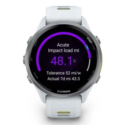 12. Garmin Forerunner 970 Whitestone/Amp Yellow Sports Watch