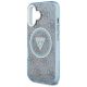 6. Guess IML Metal Glitter 4G Circle Triangle MagSafe Case for iPhone 16 - Blue