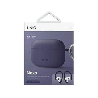 3. Uniq Nexo case for AirPods Pro 2 + ear hooks - purple