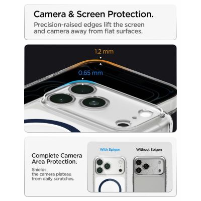 12. Spigen Ultra Hybrid MagSafe Case for iPhone 18 Pro Max / 17 Pro Max - Clear Navy Blue