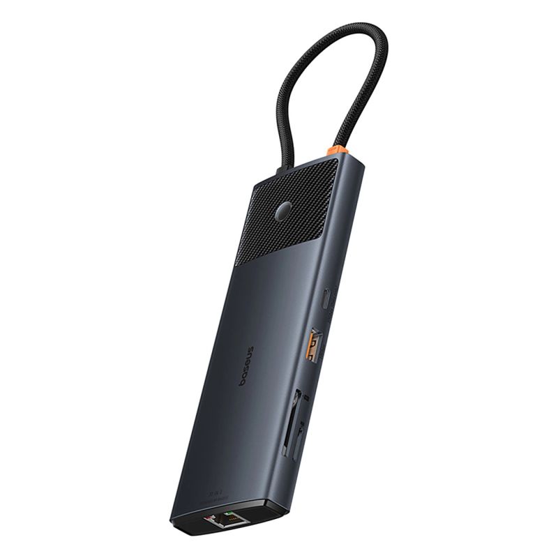 6. Baseus Metal Gleam II 10in1 HDMI USB-A USB-C RJ45 SD/TF Hub - Gray