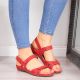 14. Red Velcro leather sandals W Helios 205
